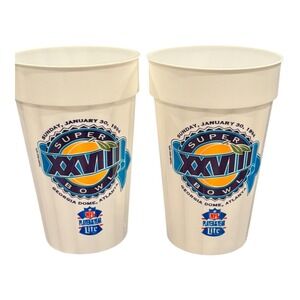 Rare Lot of 2 Lite Beer Super‎ Bowl XXVIII Cups 1994 NFL Football Atlanta